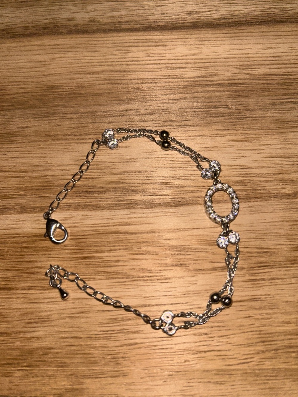 REAL STERLING SILVER Silver Crystal Accent Women's Bracelet Sterling Silver